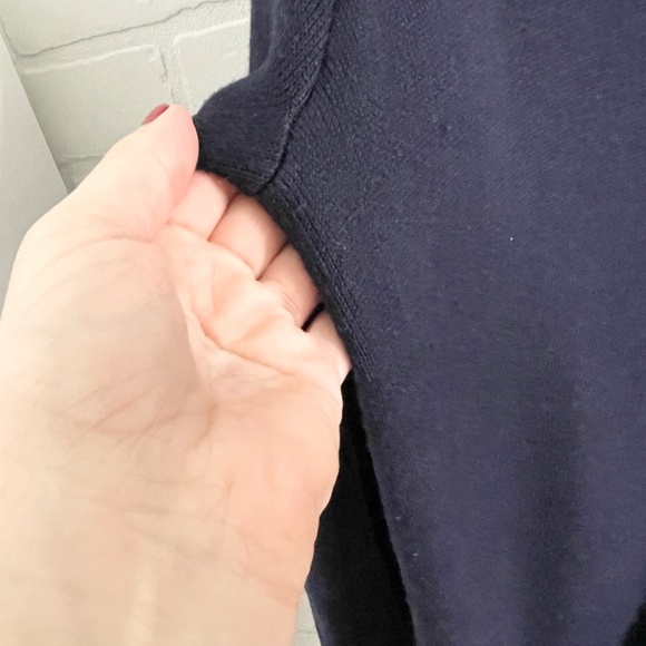 Catherine Malandrino Duster Cardigan Navy blue Gray Sz L Oversized - Picture 8 of 12